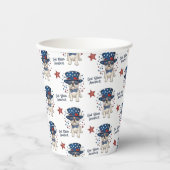 Gekke Franse Bulldog Rood Wit Blauw Patriottisch Papieren Bekers (Voorkant)