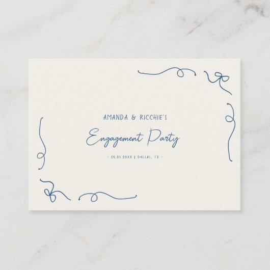 Gekke Franse Date Night Ideeën Engagement Party Informatiekaartje (Achterkant)