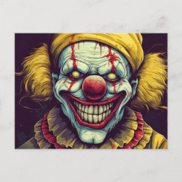 Gekke Funhouse Circus Clown Illustratie Briefkaart