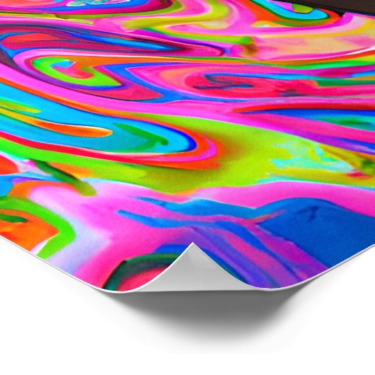 Gekke Funky Whippet Hond Portret Kunst Poster (Hoek)