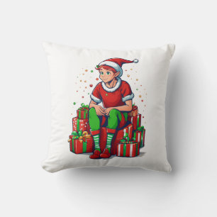 Gekke Funny Christmas Santa Claus Elf Kind Kussen