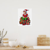 Gekke Funny Christmas Santa Claus Elf Kind Poster (Keuken)