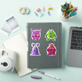 Gekke Fuzzy Neon Monster Halloween Sticker (iPad Cover)