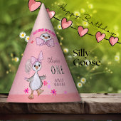 Gekke Gans 1e Verjaardag Roze Bow Feesthoedjes