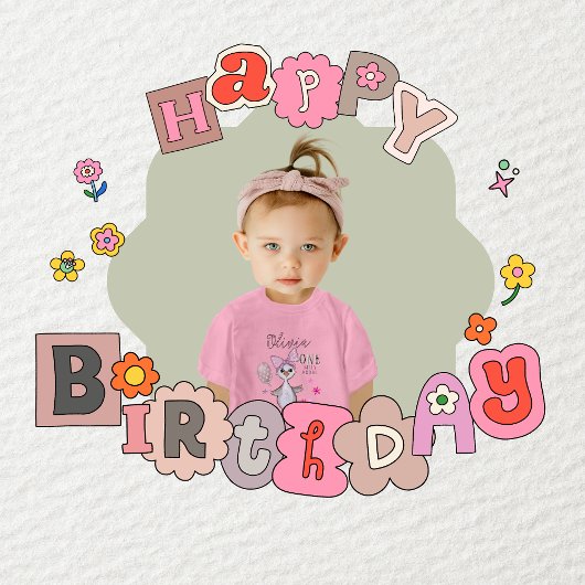 Gekke Gans 1e Verjaardag Roze Bow T-shirt