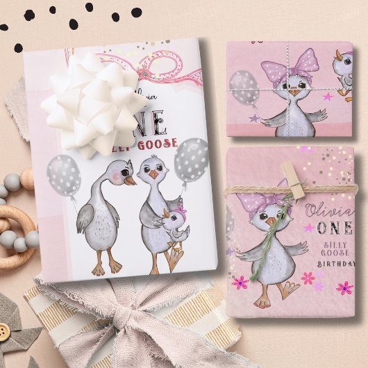 Gekke Gans 1e Verjaardag Wrapping Paper Set