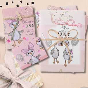 Gekke Gans 1e Verjaardag Wrapping Paper Set