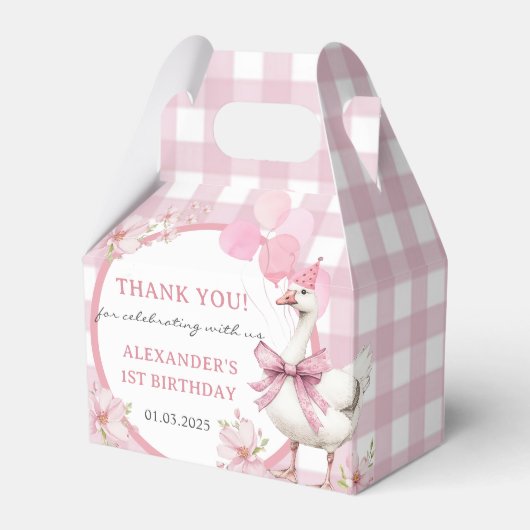 Gekke Gans 1e Verjaardagsfeest Bedankdoosjes (Voorkant Zijde)