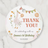 Gekke Gans 1e Verjaardagsfeest Bedankjes Labels (Achterkant)