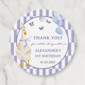 Gekke Gans 1e Verjaardagsfeest Bedankjes Labels (Voorkant)