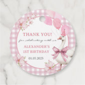Gekke Gans 1e Verjaardagsfeest Bedankjes Labels (Achterkant)
