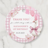 Gekke Gans 1e Verjaardagsfeest Bedankjes Labels (Voorkant)