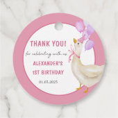 Gekke Gans 1e Verjaardagsfeest Bedankjes Labels (Achterkant)