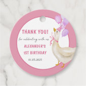 Gekke Gans 1e Verjaardagsfeest Bedankjes Labels (Voorkant)