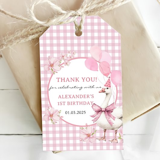 Gekke Gans 1e Verjaardagsfeest Cadeaulabel