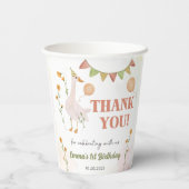 Gekke Gans 1e Verjaardagsfeest Papieren Bekers (Achterkant)