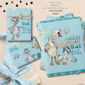 Gekke Gans 1st Boy Verjaardag Wrapping Paper Set