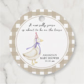 Gekke Gans Baby shower Bedankjes Labels (Achterkant)