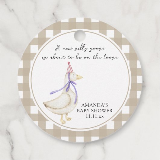 Gekke Gans Baby shower Bedankjes Labels (Achterkant)