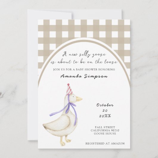 Gekke Gans Baby shower Kaart (Voorkant)