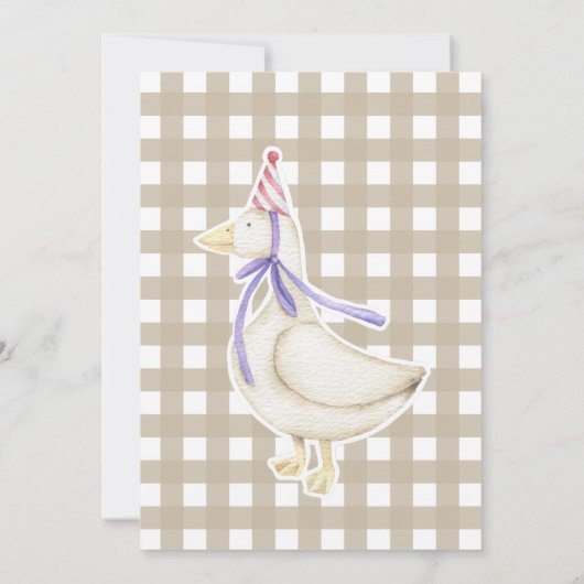 Gekke Gans Baby shower Kaart (Achterkant)