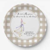 Gekke Gans Baby shower Papieren Bordje (Voorkant)