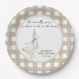Gekke Gans Baby shower Papieren Bordje