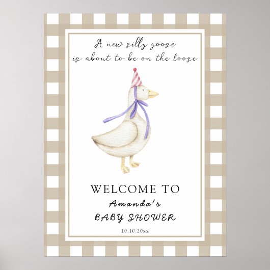 Gekke Gans Baby shower Poster (Voorkant)