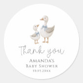 Gekke Gans Baby shower Ronde Sticker (Voorkant)