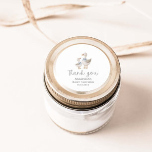 Gekke Gans Baby shower Ronde Sticker
