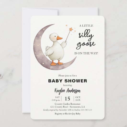 Gekke Gans Baby shower roze meisje Kaart (Voorkant)