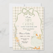 Gekke Gans Baby shower Uitnodiging Moeder Gans (Voorkant)