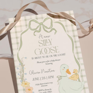 Gekke Gans Baby shower Uitnodiging Moeder Gans