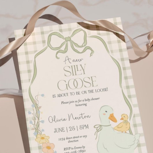 Gekke Gans Baby shower Uitnodiging Moeder Gans