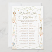 Gekke gans Baby shower zou ze liever spel Kaart (Voorkant)