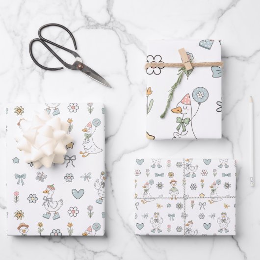 Gekke gans Birthday Inpakpapier Vel (Voorkant)