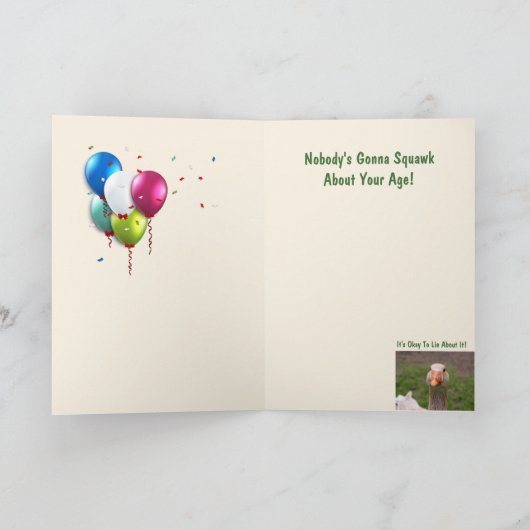 Gekke gans Birthday Kaart (Binnen)