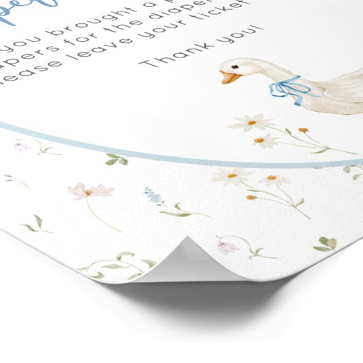 Gekke Gans  Bloemen Luier Raffle Poster (Hoek)