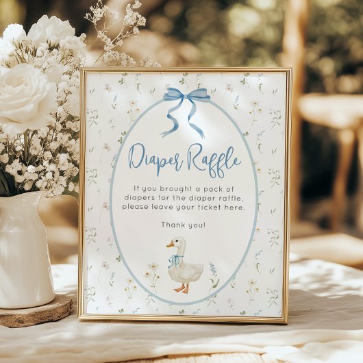 Gekke Gans Bloemen Luier Raffle Poster