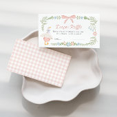 Gekke Gans Bloemen Roze Bow Luier Raffle Informatiekaartje