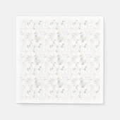 Gekke Gans Blue Bow Floral Baby shower Servet (Voorkant)