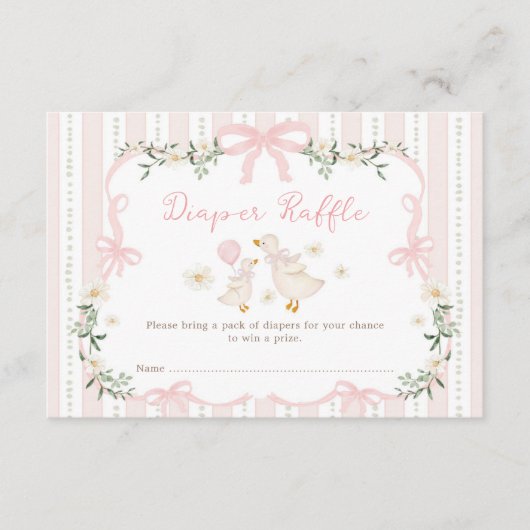  Gekke Gans Coquette Bow Luier Raffle Informatiekaartje (Voorkant)