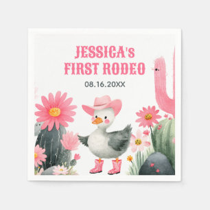 Gekke Gans Eerste Rodeo Westerne Kinderen Verjaard Servet