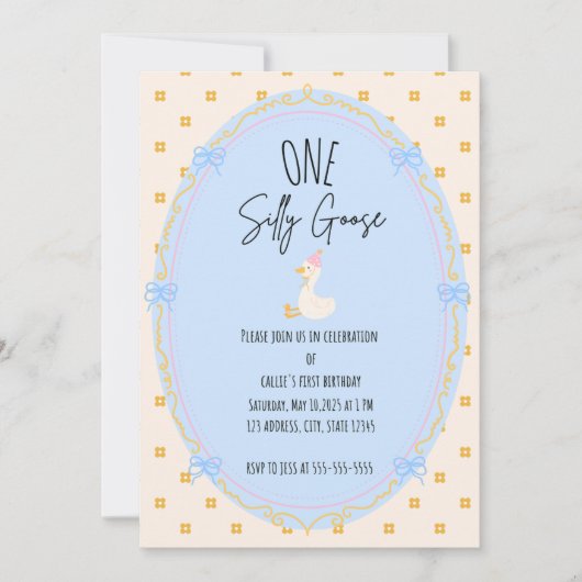 Gekke Gans Eerste Verjaardag Kaart (Voorkant)