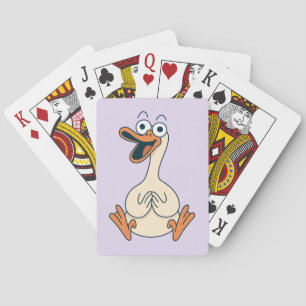 Gekke gans, eigenzinnige, grappige Cartoon gans Pokerkaarten