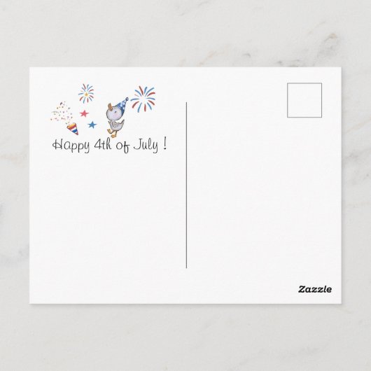 Gekke Gans Familie Rood, Wit & Losse 4th of July Briefkaart (Achterkant)