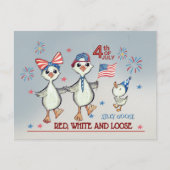 Gekke Gans Familie Rood, Wit & Losse 4th of July Briefkaart (Voorkant)