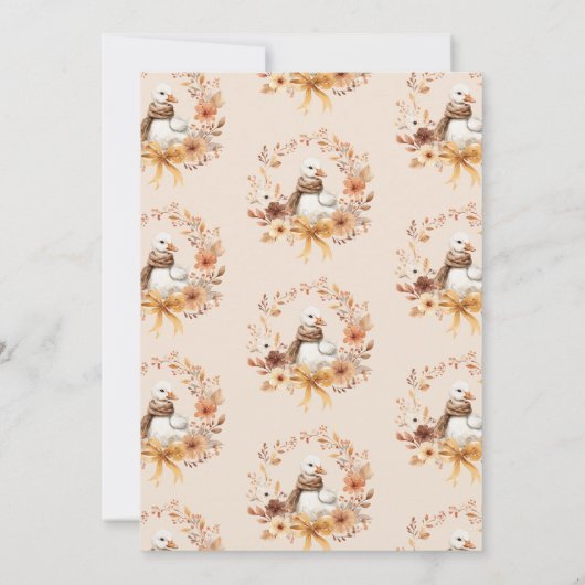 Gekke Gans Geslachtsneutrale Herfst Baby shower Kaart (Achterkant)