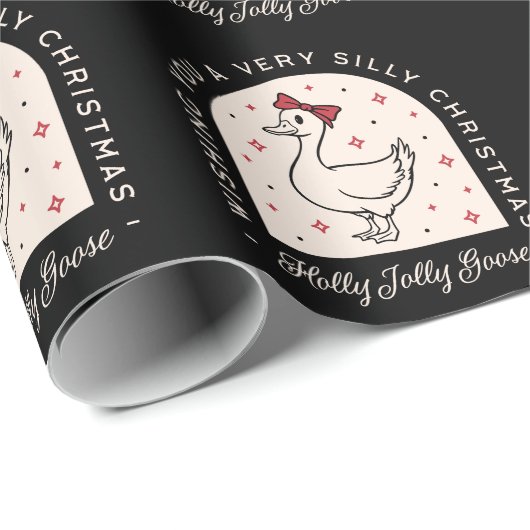Gekke gans Grappig boerderij Animal Christmas Cadeaupapier (Rol Hoek)