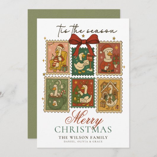 Gekke Gans Grappig  Vrolijk Kerstfeest Feestdagenkaart (Voorkant / Achterkant)